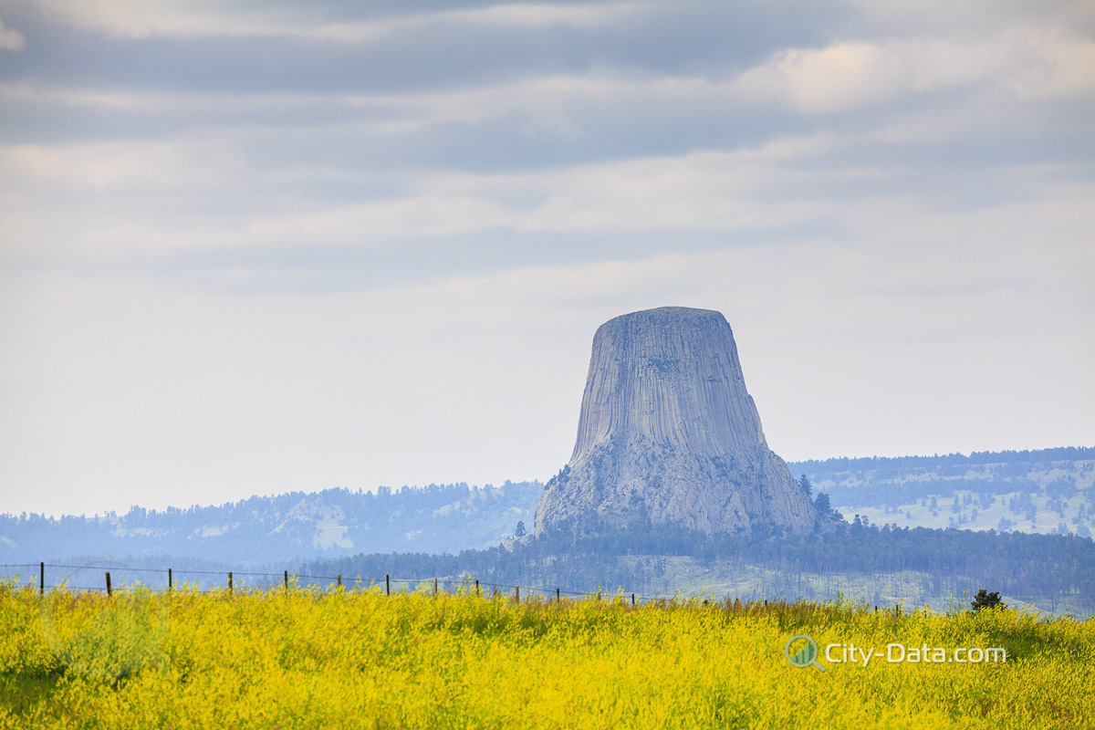 The devils tower national monument in wyoming
