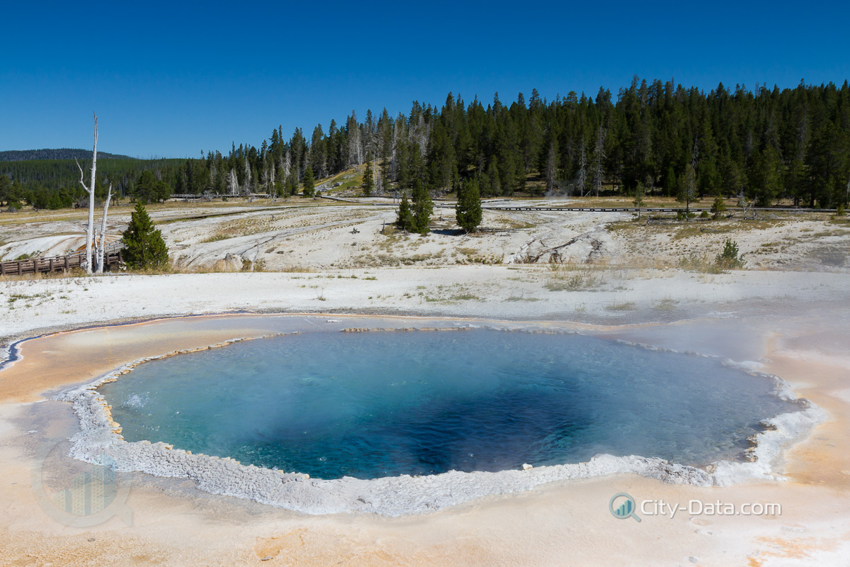 Crested pool at upper geyser basin yellowstone national park