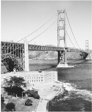 The Golden Gate Bridge.
