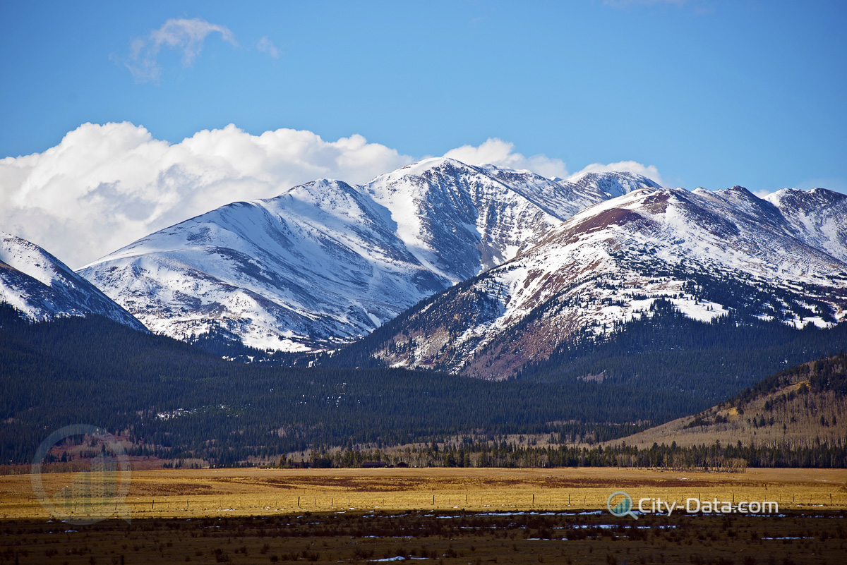 Snowy colorado mountains