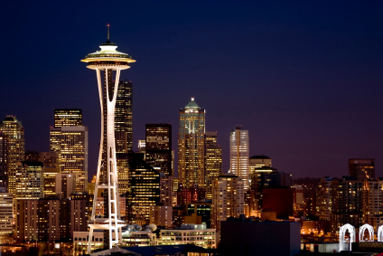 Space Needle - Seattle, Washington - A Bird's Eye View and Rotating ...