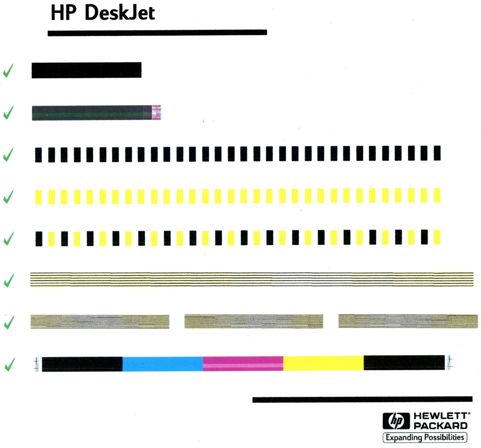 Тест печати принтера HP