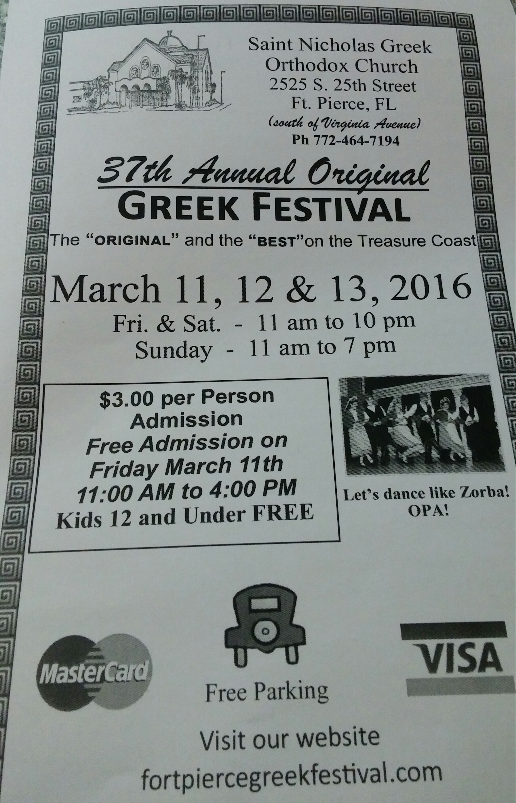 Greek Festival Ft Pierce March 11,12 & 13 Port St. Lucie Sebastian
