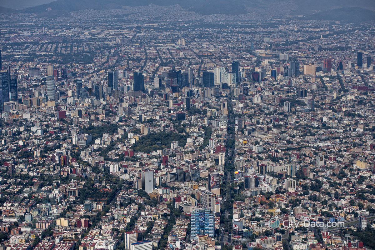 Mexico city aerial view landscape 